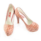 Pink Squares Heel Shoes PLT2009 (1421220282464)
